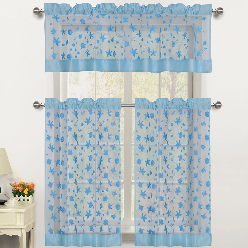 Beaches Sheer Rod Pocket Tiers